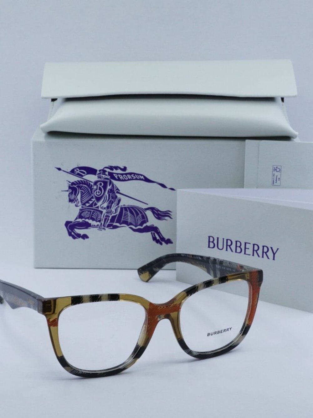 Burberry BE2415 4146 Square Eyeglasses 53mm - Check Sand - Picture 9 of 9